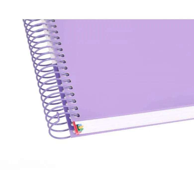 Bloc Antartik A5 Cuadricula 5mm tapa dura 120 hojas 100g/m2 lila lavanda 5 bandas color