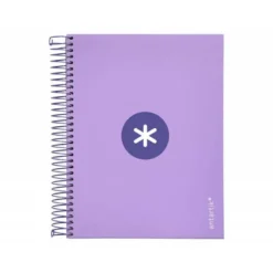 Bloc Antartik A5 Cuadricula 5mm tapa dura 120 hojas 100g/m2 lila lavanda 5 bandas color