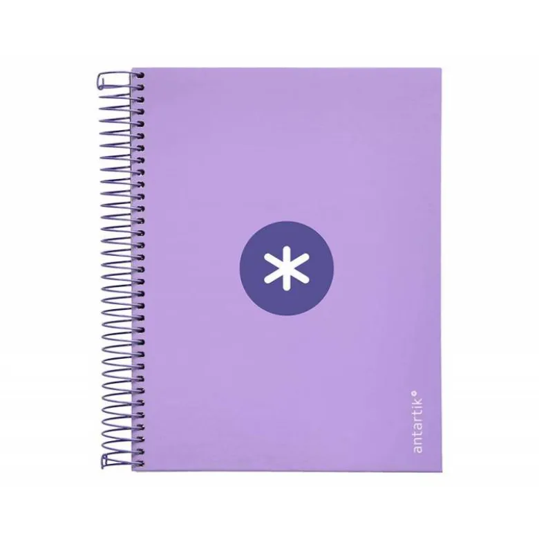 Bloc Antartik A5 Cuadricula 5mm tapa dura 120 hojas 100g/m2 lila lavanda 5 bandas color