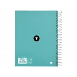 Bloc Antartik A5 Cuadricula 5mm tapa dura 120 hojas 100g/m2 color menta 5 bandas color