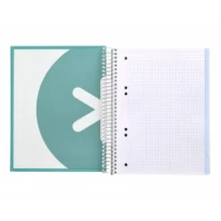 Bloc Antartik A5 Cuadricula 5mm tapa dura 120 hojas 100g/m2 color menta 5 bandas color