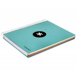 Bloc Antartik A5 Cuadricula 5mm tapa dura 120 hojas 100g/m2 color menta 5 bandas color