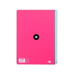 Bloc Antartik DIN A4 microperforado Cuadrícula tapa Dura 80 hojas 100g/m2 Rosa Flúor con margen