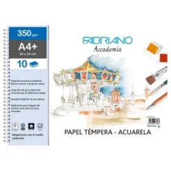 BLOC DE DIBUJO ACUARELA SADIPAL FABRIANO DIN A4+ 10 HOJAS 350 GR ENCOLADO GRANO SUAVE