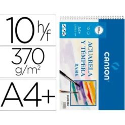 Bloc de dibujo Canson Din A4 10 hojas 370 gr espiral Acuarela