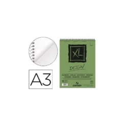 Bloc de Dibujo Dessin Canson XL DIN A3 50 hojas 160 gr Microperforado Espiral Grano Fino