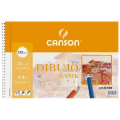 Bloc de dibujo espiral Basik Canson Din A4+ 20 hojas 130 gr