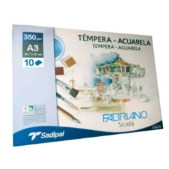 BLOC DE DIBUJO FABRIANO ACUARELA DIN A3 10 HOJAS 350 GR SAPIDAL ENCOLADO GRANO SUAVE
