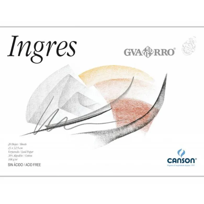 Bloc de dibujo ingres Guarro 230x325 mm 20 hojas 108 gr
