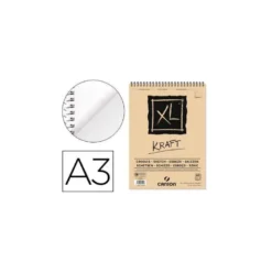 Bloc de Dibujo Kraft Canson XL DIN A3 60 hojas 90 gr Verdujado Microperforado Espiral Rayado