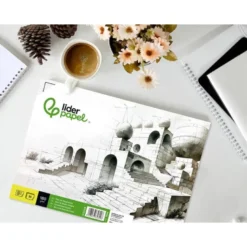 Bloc de dibujo Liderpapel encolado Folio 20 hojas 180 gr con recuadro