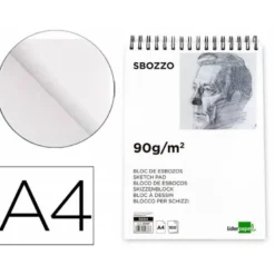 Bloc de dibujo Liderpapel esbozos 210x297mm 100 hojas 90 gr