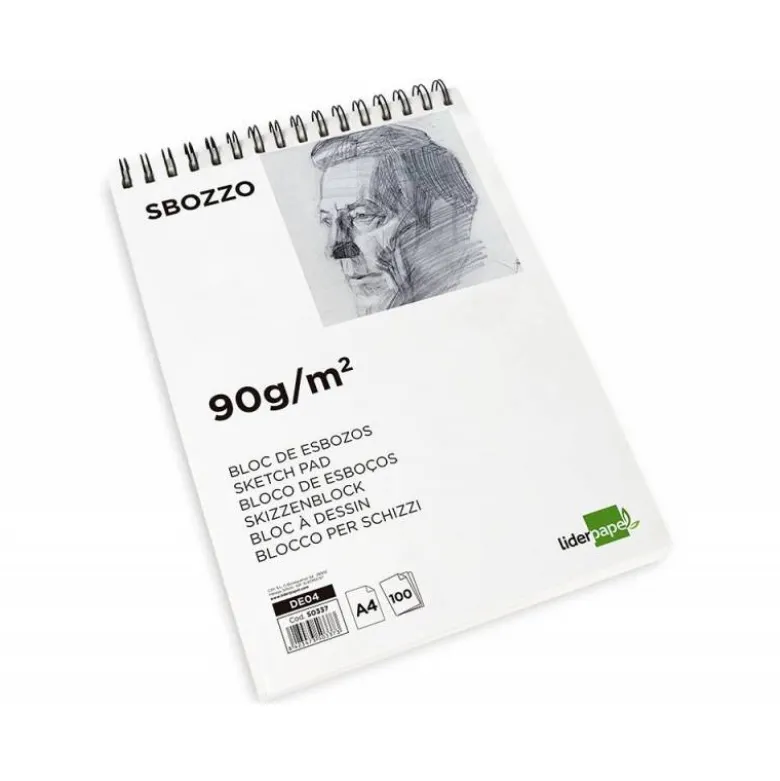 Bloc de dibujo Liderpapel esbozos 210x297mm 100 hojas 90 gr