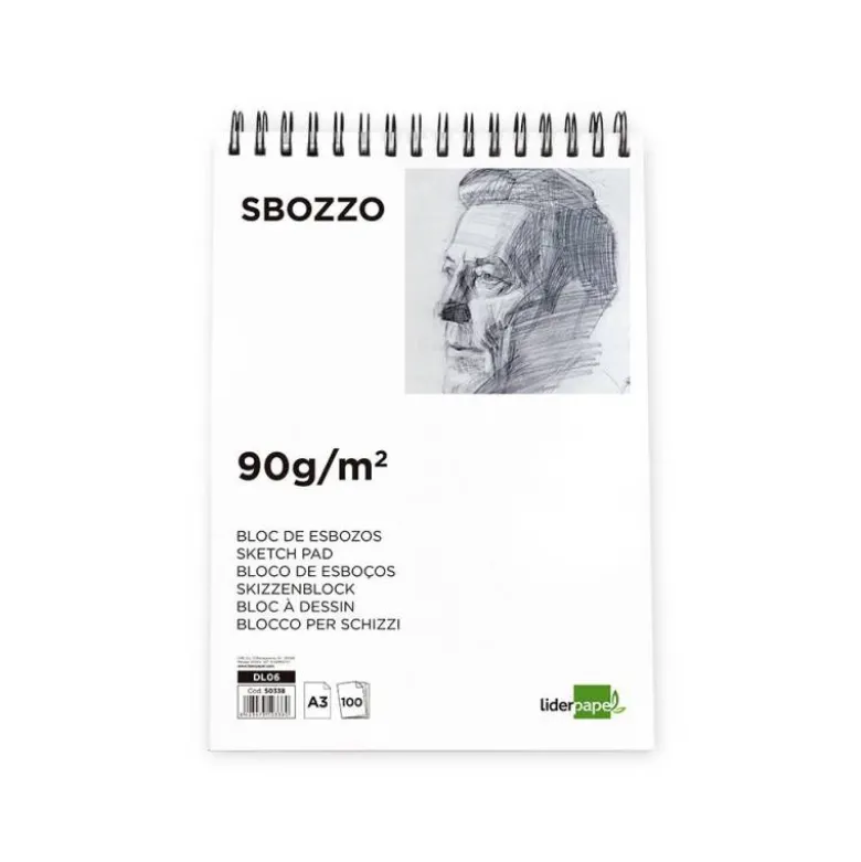 Bloc de dibujo Liderpapel esbozos Din A3 100 hojas 90 gr
