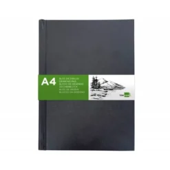 BLOC DE DIBUJO LIDERPAPEL ESBOZOS DIN A4 100 HOJAS 100 GR COLOR NEGRO