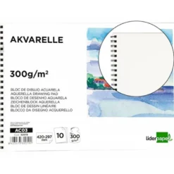 Bloc de dibujo Liderpapel espiral acuarela Din A3 10 hojas 300 gr