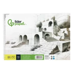 Bloc de dibujo Liderpapel espiral Folio 20 hojas 180 gr con recuadro