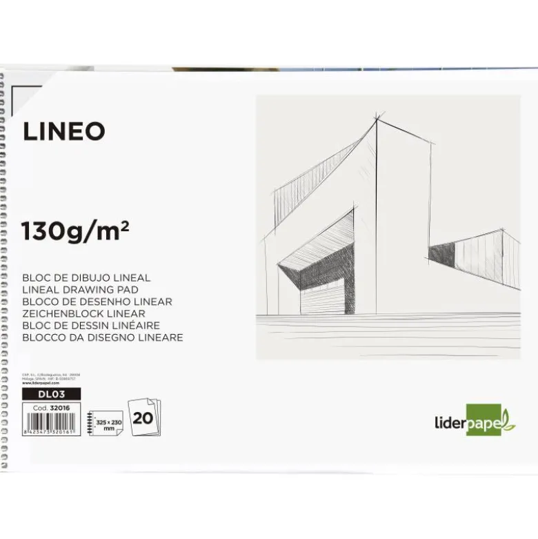 Bloc de dibujo Liderpapel Folio 20 hojas 130 gr
