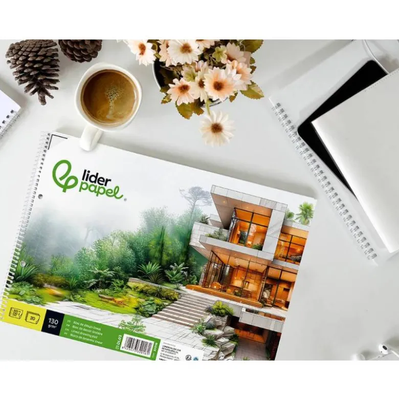 Bloc de dibujo Liderpapel Folio 20 hojas 130 gr