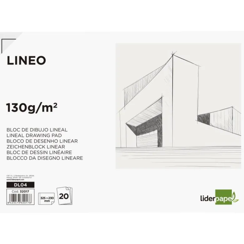 Bloc de dibujo Liderpapel Folio 20 hojas 130gr
