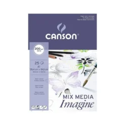 Bloc de Dibujo Multitecnicas Canson DIN A1 25 hojas 200 gr Encolado Liso