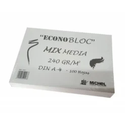 BLOC DE DIBUJO MULTITECNICAS MICHEL ECONOBLOC MIX MEDIA DIN A4 100 HOJAS 240 GR ENCOLADO