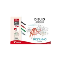 BLOC DE DIBUJO SADIPAL FABRIANO DIN A4+ 20 HOJAS 130GR ESPIRAL GRANO SUAVE MICROPERFORADO LISO