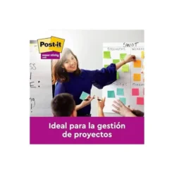 BLOC DE NOTAS ADHESIVA QUITA Y PON POST-IT SUPER STICKY 76X76 MM 90 HOJAS COLORES SURTIDOS PACK DE 21 + 3