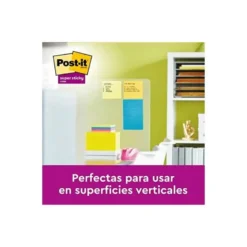 BLOC DE NOTAS ADHESIVAS QUITA Y PON POST-IT SUPER STICKY COSMIC RAYADO 90 HOJAS 101X152 MM PAQUETE DE 3