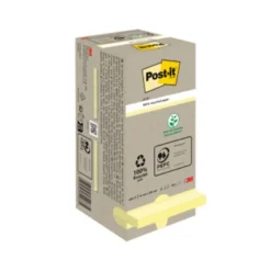 Bloc de notas adhesivas quita y pon recicladas en torre post-it 76 x 76 mm 16 blocs 654 papel reciclado