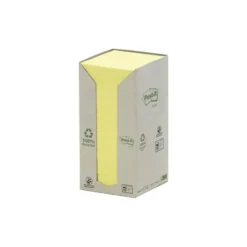 Bloc de notas adhesivas quita y pon recicladas en torre post-it 76 x 76 mm 16 blocs 654 papel reciclado