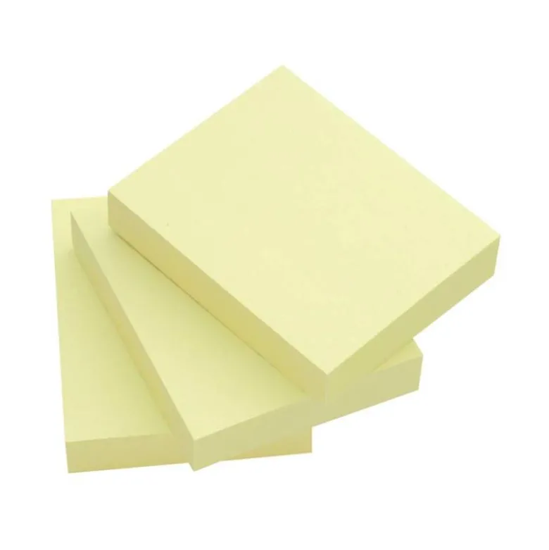 BLOC DE NOTAS ADHESIVAS QUITA Y PON Q-CONNECT 38X51 MM 100% PAPEL RECICLADO AMARILLO EN CAJA DE CARTON