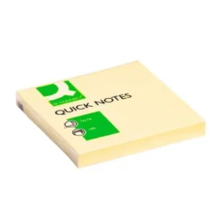 Bloc de notas adhesivas quita y pon q-connect 76x76 mm con 100 hojas color amarillo