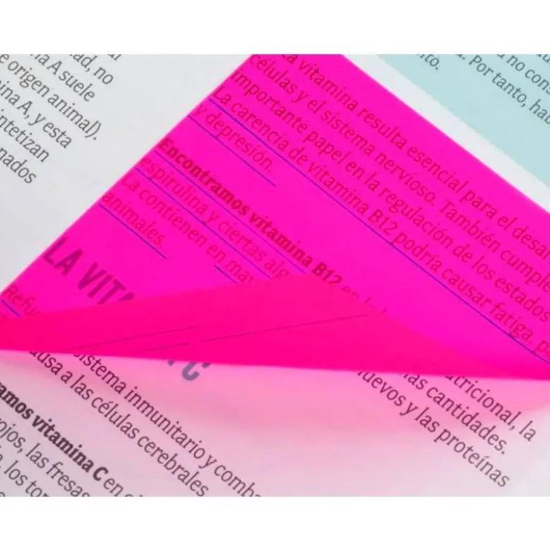 BLOC DE NOTAS ADHESIVAS QUITA Y PON MILAN 76X76 MM REMOVIBLE PLASTICO TRANSLUCIDO ROSA FLUOR 50