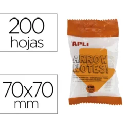 BLOC DE NOTAS ADHESIVAS QUITA Y PON APLI 70X70 MM FLECHA 4 COLORES FLUORESCENTE CON 200 HOJAS