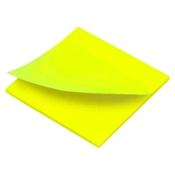BLOC DE NOTAS ADHESIVAS QUITA Y PON Q-CONNECT 76X76 MM REMOVIBLE PLASTICO TRANSLUCIDO AMARILLO NEON CON