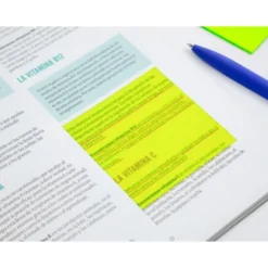 BLOC DE NOTAS ADHESIVAS QUITA Y PON Q-CONNECT 76X76 MM REMOVIBLE PLASTICO TRANSLUCIDO AMARILLO NEON CON