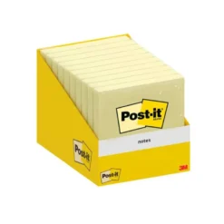 BLOC DE NOTAS ADHESIVAS QUITA Y PON POST-IT 76X76 MM 100 HOJAS AMARILLO CANARIO RETRACTILADO INDIVIDUALMENTE