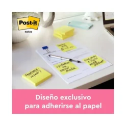BLOC DE NOTAS ADHESIVAS QUITA Y PON POST-IT 76X127 MM 100 HOJAS AMARILLO CANARIO RETRACTILADO INDIVIDUALMENTE