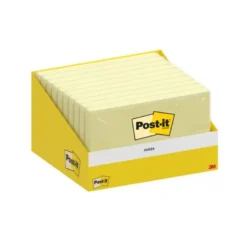 BLOC DE NOTAS ADHESIVAS QUITA Y PON POST-IT 76X127 MM 100 HOJAS AMARILLO CANARIO RETRACTILADO INDIVIDUALMENTE