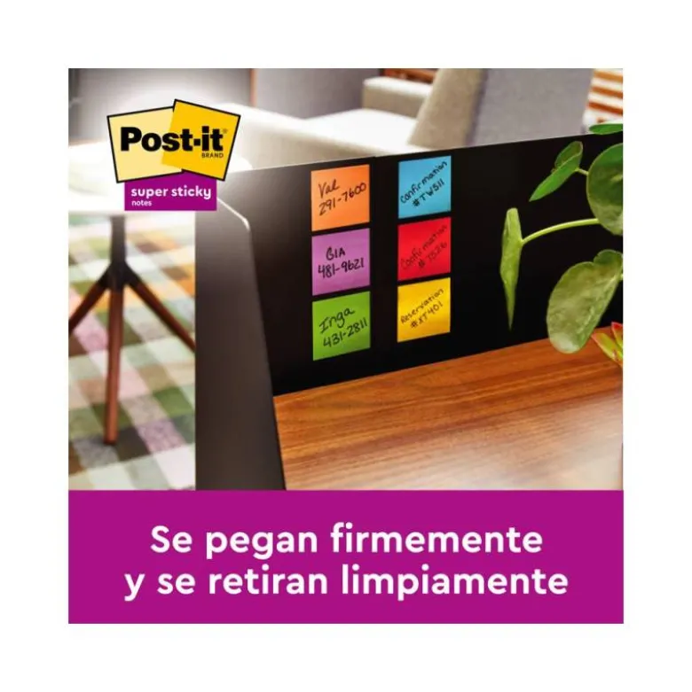 BLOC DE NOTAS ADHESIVAS QUITA Y PON POST IT SUPER STICKY CARNIVAL 100% PEFC 76X127 MM PACK DE 6 BLOCS COLORES