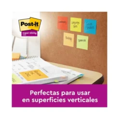 BLOC DE NOTAS ADHESIVAS QUITA Y PON POST IT SUPER STICKY CARNIVAL 100% PEFC 76X127 MM PACK DE 6 BLOCS COLORES