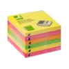BLOC DE NOTAS ADHESIVAS QUITA Y PON Q-CONNECT 76X76 MM COLORES NEON SURTIDOS ZIG-ZAG