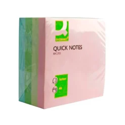 Bloc de notas adhesivas quita y pon q-connect 76x76 mm colores pastel con 400 hojas