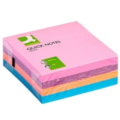 Bloc de notas adhesivas quita y pon q-connect con 320 hojas de 76x76mm