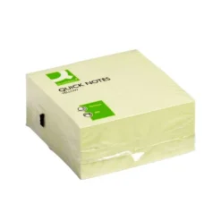 Bloc de notas adhesivas quita y pon q-connect 76x76 mm color amarillo con 400 hojas
