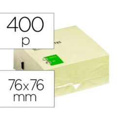 Bloc de notas adhesivas quita y pon q-connect 76x76 mm color amarillo con 400 hojas