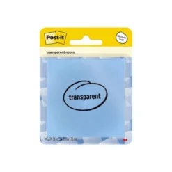 BLOC DE NOTAS ADHESIVAS QUITA Y PON POST-IT 73X73 MM 36 HOJAS TRANSPARENTE AZUL LAVADO VAQUERO