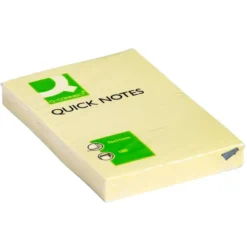 Bloc de notas adhesivas quita y pon q-connect 51x76 mm con 100 hojas color amarillo