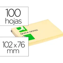 Bloc de notas adhesivas quita y pon q-connect 76x102 mm con 100 hojas color amarillo